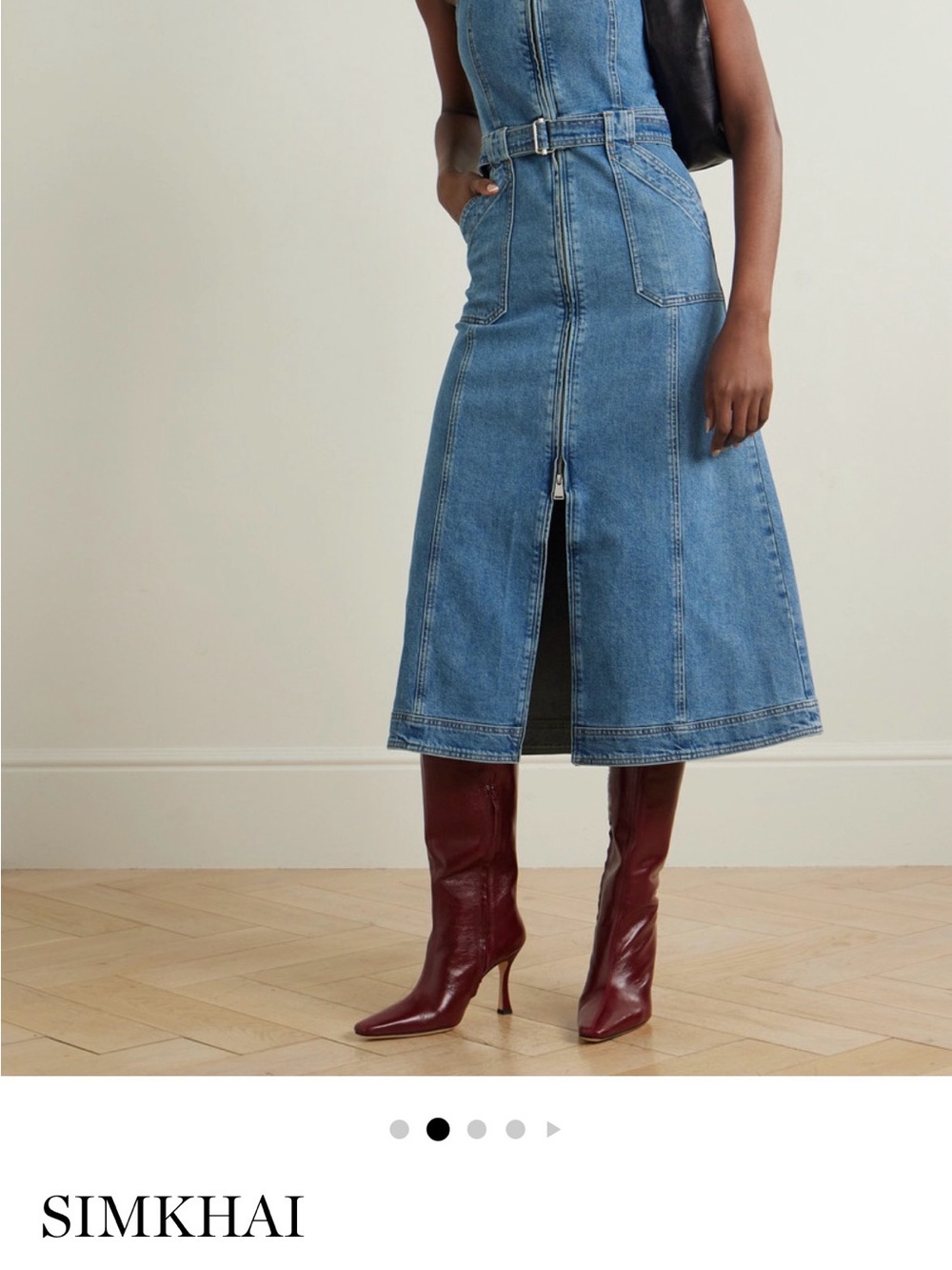 Denim Zip-Front Women’s Jeans Overall Dress in Blue. - Picture 2 of 7